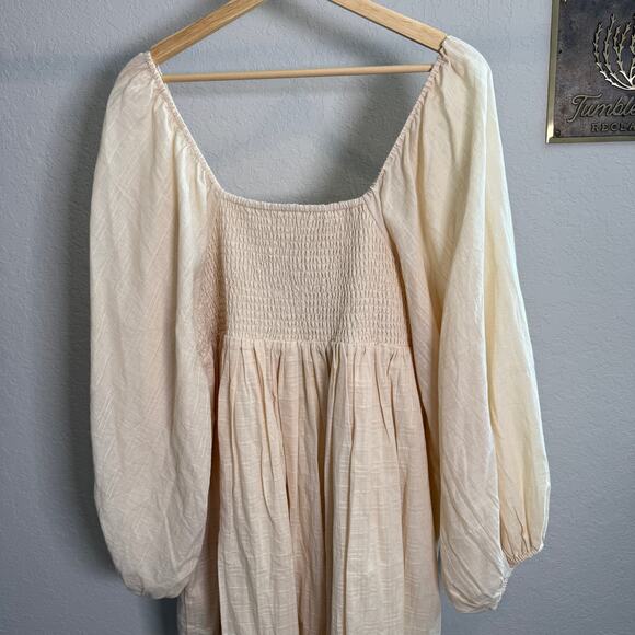 Women's First Love Cream Crochet Bodice Fit and Flare Dress‎ Size Large - Picture 7 of 10